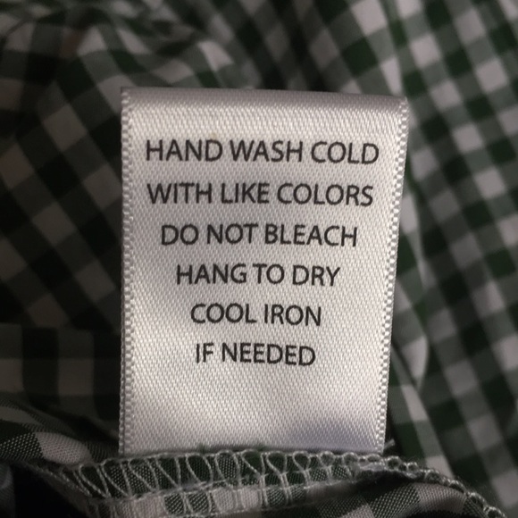 Green and White Plaid Checkered Smock Shirt - Picture 12 of 15